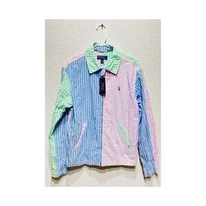 Polo Ralph Lauren Bayport Oxford Multi Color Stripe Light Jacket NWT Men’s Small